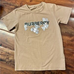 Burberry Tan T-Shirt with Bear Design